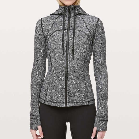 Lululemon Hooded Define Jacket Luminesce Splatter White Black size 8 - Picture 1 of 15